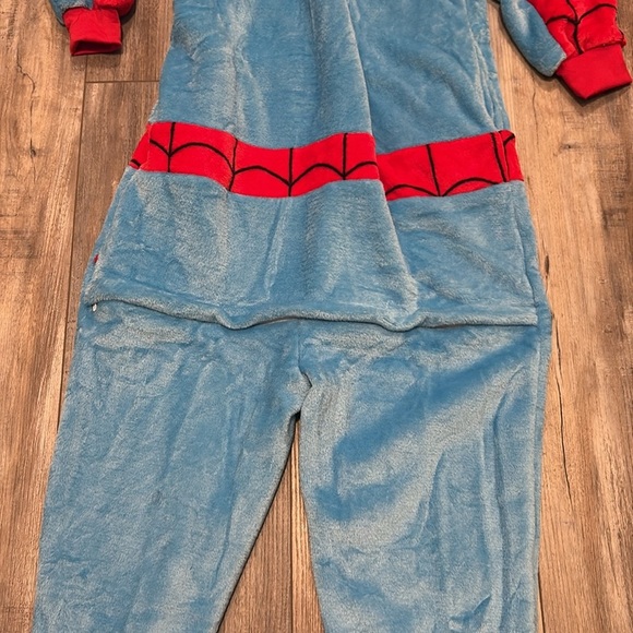 Kids Spider Man Fleece Onesie 🕷 zipper bum size 10 - Picture 8 of 8